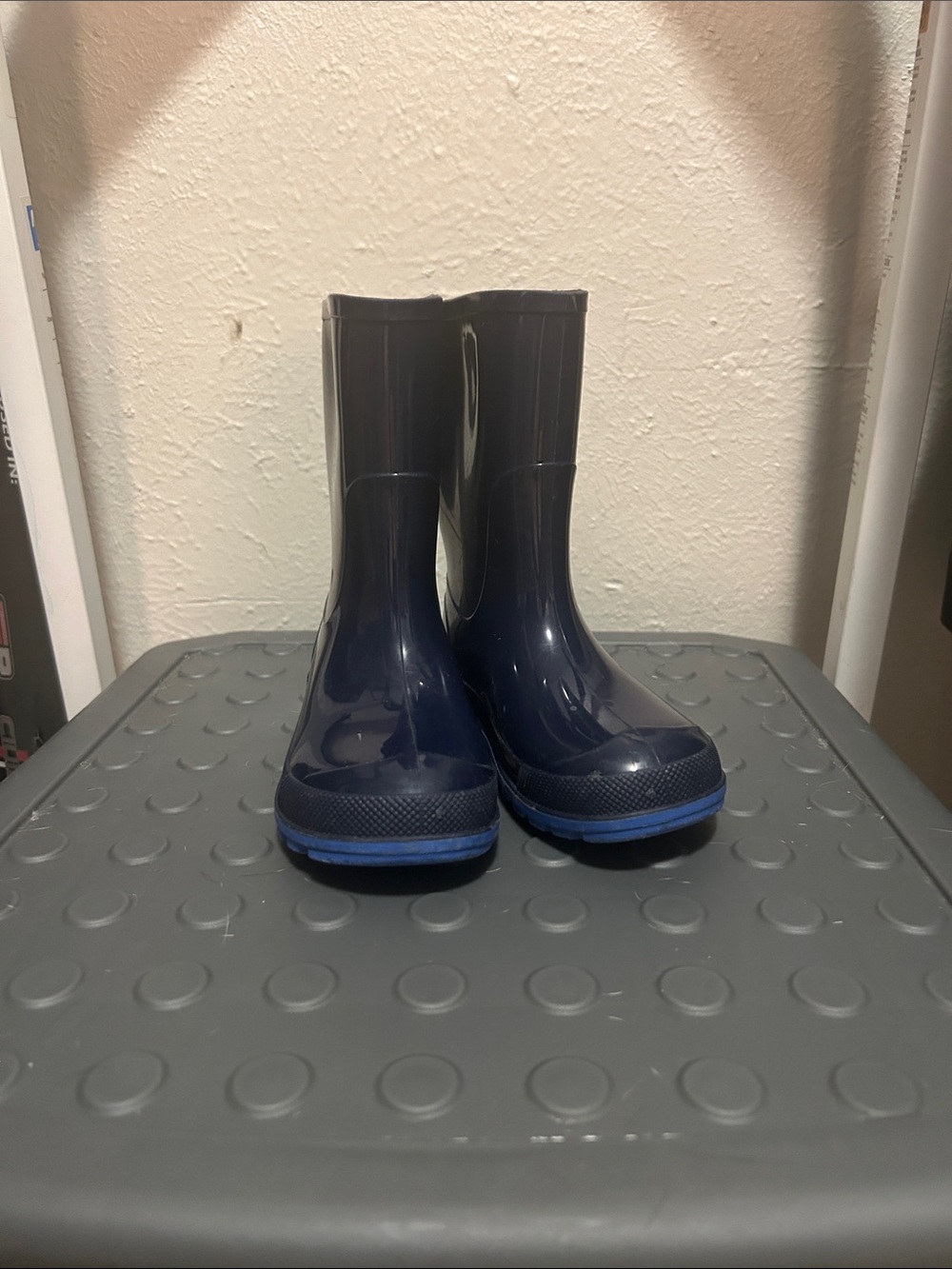 Kids Navy Rain & Snow Boots with Blue Trim